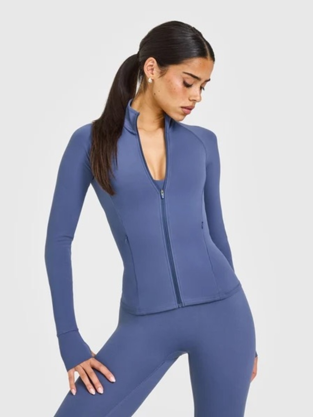 Oner Active Slate Blue Full-Zip Performance Jacket